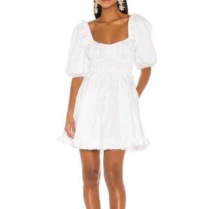 For Love & Lemons Jackson Mini Dress in Ivory, size Small